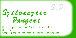 szilveszter pangert business card